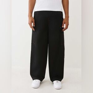 NWT True Religion Men’s Size 40 Cargo Pants Jet Black TR-V RED  Style #108335